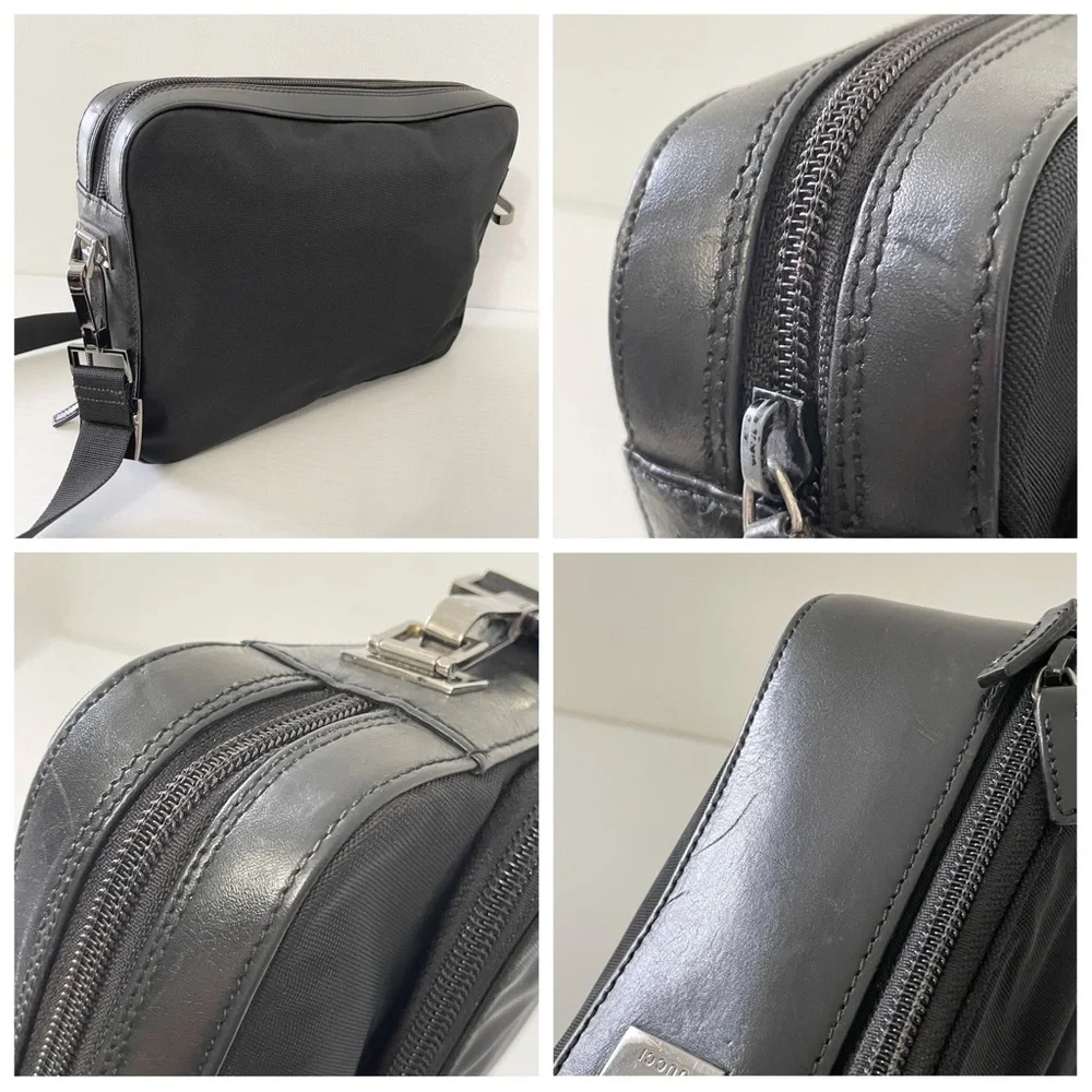 Gucci black woven nylon and leather camera shoulder bag - Picture 4 of 10